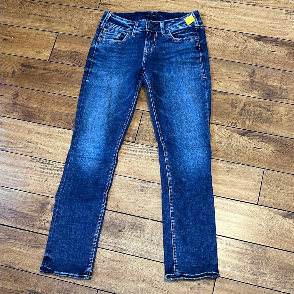 Silver Jeans Straight Leg Women's Dark Blue Denim Jeans
